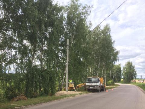 Дорога с освещением возле Секиотово, Рязанский район