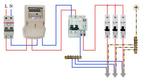 Схема подключения дифавтомата однофазная сеть